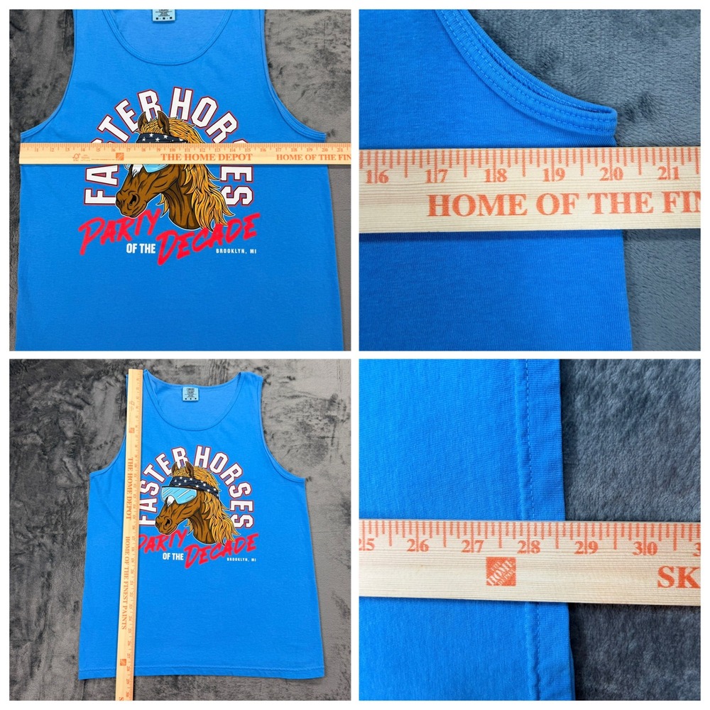 Faster Horses Party Of The Decade Tank Top Med Blue Country Music Festival - Picture 4 of 6